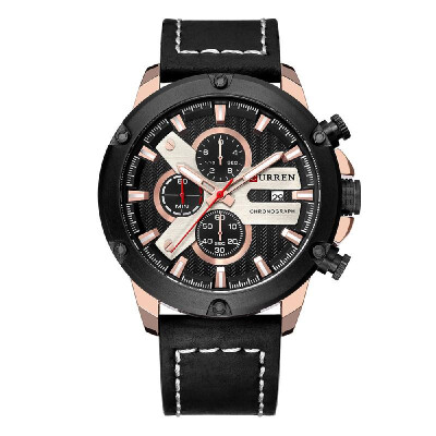 

CURREN 8308 Business Men Quartz Watch Calendar Chronograph Fashion Casual Leather Band Male Wristwatch