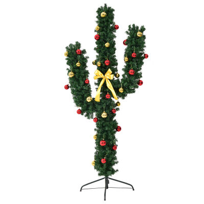 

5 6 7 Artificial Cactus Christmas Tree w Lights&Ball-7