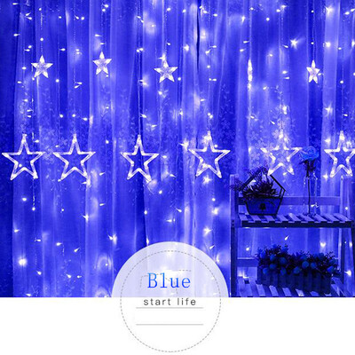 

〖Follure〗25M LED Stars Christmas Hanging Curtain Lights String Xmas Home Party Home Dec
