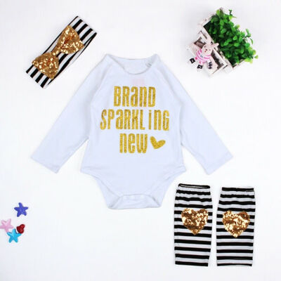 

Newborn Infant Baby Girls Outfit Clothes Romper Jumpsuit BodysuitPants Set