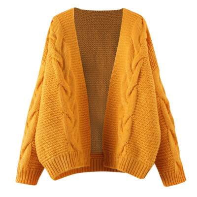 

〖Follure〗Women Winter Outwear Umbilical Twist Knitted Cardigan Sweater