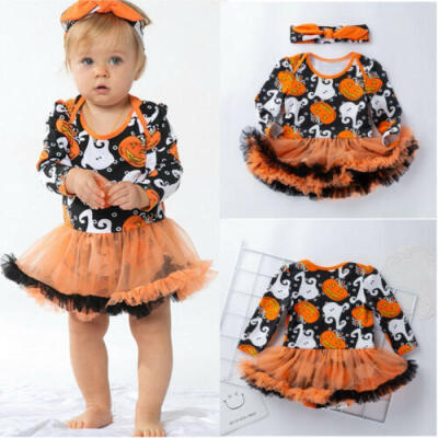 

Halloween Cotton Bodysuit Dress Kids Newborn Kids Baby Girls Outfits Clothing US