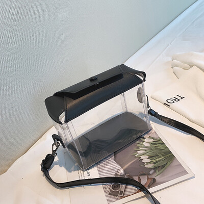 

Bag plastic female 2019 beach tide wild handbag shoulder Messenger bag transparent new fashion bag jelly package