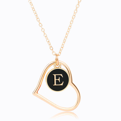 

New 26 Alphabet Letter Necklace For Women Gold Color Chain Initial Heart Pendant Necklace Female Jewelry