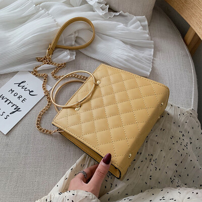 

North bag 2019 new Korean version of Joker rhombic shoulder slung portable chain bag leisure ring small square bag
