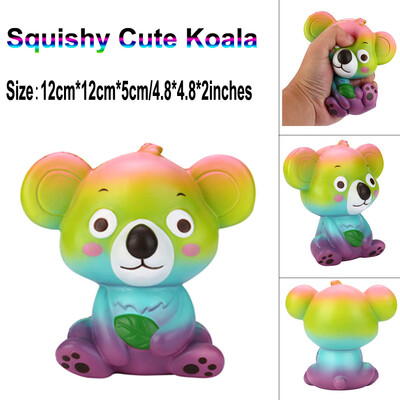 

YIWULANew 12cm Cute Koala Cream Scented Squishy Toy Slow Rising Squeeze Strap Kid Toy