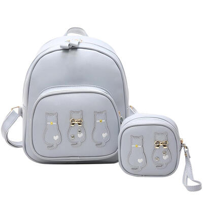 

2 BagSet Women Backpack Wallet Student Schoolbag Girls Travel Bags