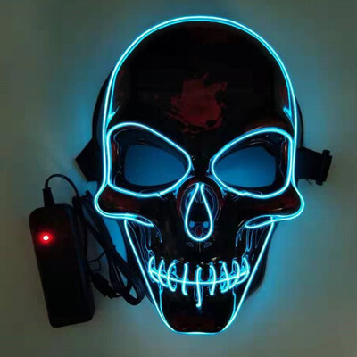 

Skull Mask Halloween Party Masque Masquerade Masks Neon Maske Light Glow In The Dark Mascara Horror Maska Glowing Masker Purge
