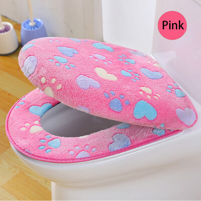 

Gobestart Coral Fleece 2 Piece Set Potty Toilet Cover Toilet Mat Comfortable Cushions BU