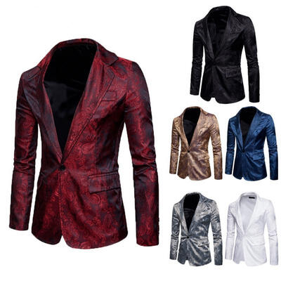 

Men&39s Casual Slim Fit One Button Suit Blazer Coat Jacket Tops  M L XL XXL