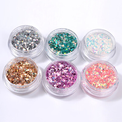 

DIY Nail Glitter Flakes Sparkly 3D Hexagon Colorful Sequins Spangles Polish Nails Art Decorations for Personal&Professional Us