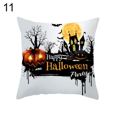 

Halloween Pumpkin Spider Bat Pillow Case Cushion Cover Home Office Party Props