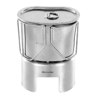 

Docooler Outdoor Portable Camping Backpacking Wood Burning Stove Cup Set Stainless Steel Wood Stove 700ml Cup Pot with Foldable Ha