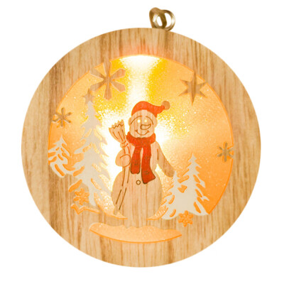 

Gobestart LED Wood Light Chrismas Xmas Tree Hanging Ornament Garden Party Decor