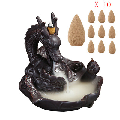 

JPGIF Porcelain Backflow Ceramic Incense Burner Holder Buddhist