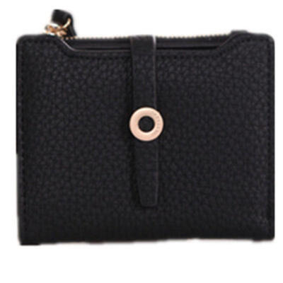 

Portable Lichee Pattern PU Leather Short Wallet For Women Hasp Wallet Purse With Card Holder For Girls