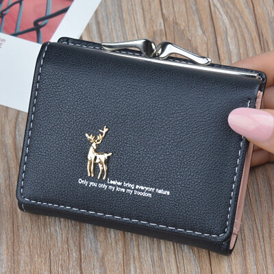 

Tailored Women Wallets Short Simple Deerlet Mini Coin Purse Card Holder Bag