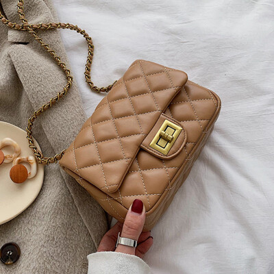 

Xiao Xiang Feng texture bag Girl 2019 New Korean version Fashion hundred lap chain slanted small Square bag on one shoulde