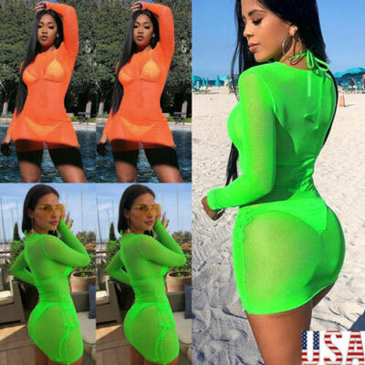 

New Sexy Women Lace Crochet Bathing Suit Bikini Swimwear Cover Up Beach Dress