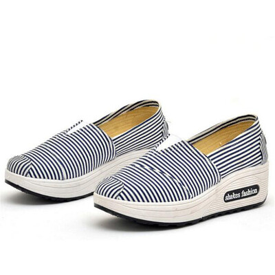 

2019 New High Heel Lady Casual Shoes Wedges Women Sneakers Leisure Platform Shoes Breathable Increasing Slip PH29