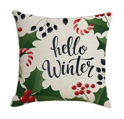 

Gobestart Fashion Square Christmas Style Print Zipper Closure Pillowcase Home Decoration