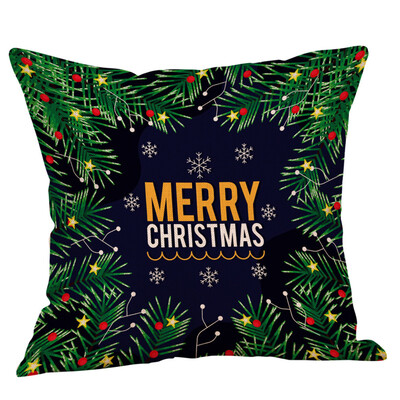 

Tailored Happy Christmas Pillow Cases Linen Sofa Cushion Cover Home Decor Pillow Case