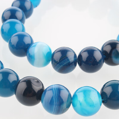 

Natural Gemstone Agate Round Bead Strands Dyed DeepSkyBlue 8mm Hole 1mm about 49pcsstrand 1496"