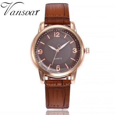 

Vansvar Womens Casual Quartz Leather Watch Analog Ladies Wristwatches relogio feminino reloj mujer bayan kol saati Clock 533