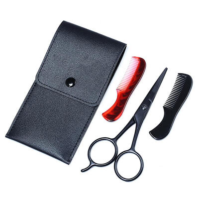 

4pcsset Men Hair Cutting Beard Care Scissors Comb Nose Hair Clipper Cutter