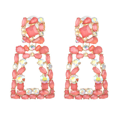 

2019 new Fashion za Brand crystal geometirc Drop Earring For Women Party Gifts ethnic Statement rhinestone Earrings Jewelry