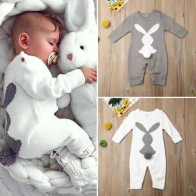 

Cute Baby Boy Girl Bunny Knitting Wool Romper Bodysuit Jumpsuit Outfit Tracksuit