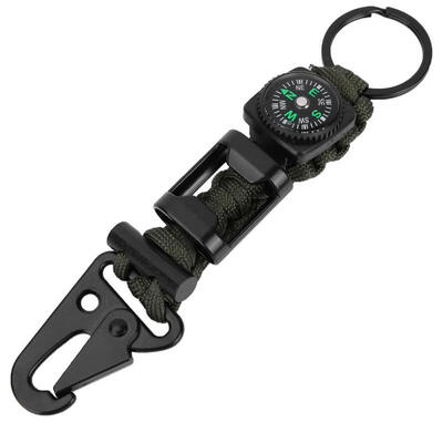 

Greensen Outdoor Mountain Climbing Survival Keychain Hand Knitting Paracord Rope Key Chain Army Green