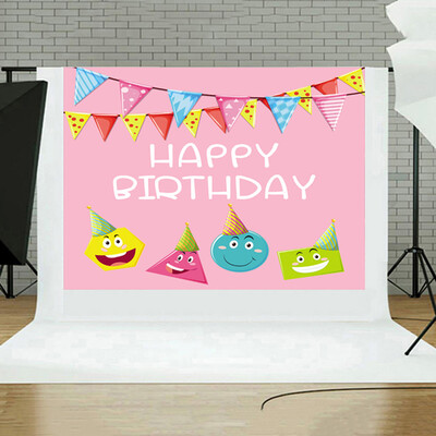 

Toponeto Happy Birthday Newborn Baby Photography Vinyl Backdrop Background Studio Props