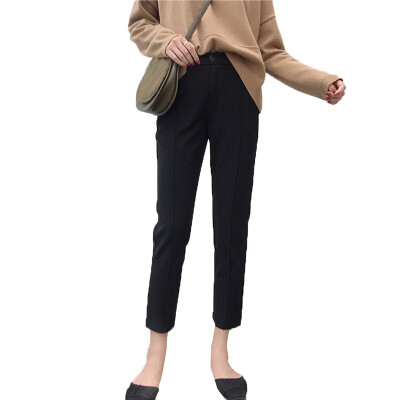 

Fashion Women Solid Color Long Straight Pants Nine-Point Trousers Slacks Pants
