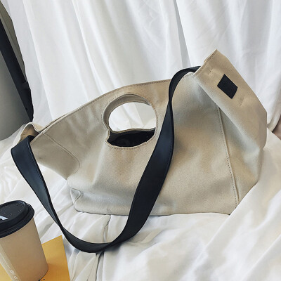 

On the new large-capacity canvas bag women 2019 new tide Korean version of Joker shoulder slung fashion bags