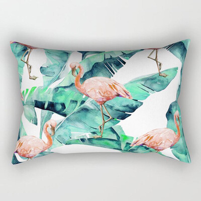 

Tropical Palm Leaves Printing Sofa Pillowcase Rectangle Cushion Cover Home Decor