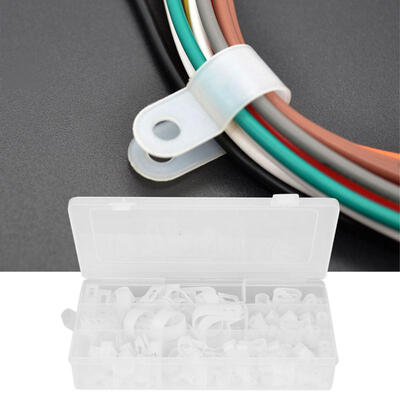 

Greensen Popular Practical 200PCS White Nylon R Type Cable Thread Clamp Combination