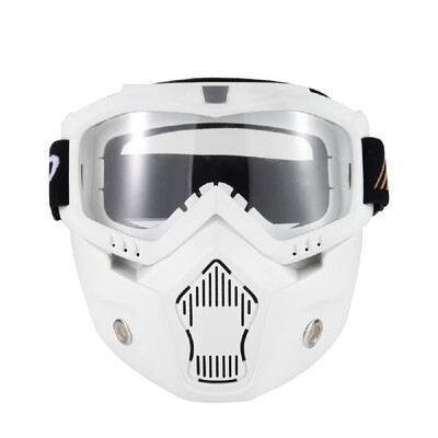 

Mortorcycle Mask Detachable Goggles&Mouth Filter for Open Face Helmet Motocross Ski Snowboard