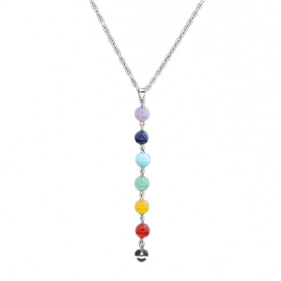 

European Style Fashion Jewelry Explosion Models Bohemian Retro Color Bead Seven Female Necklace