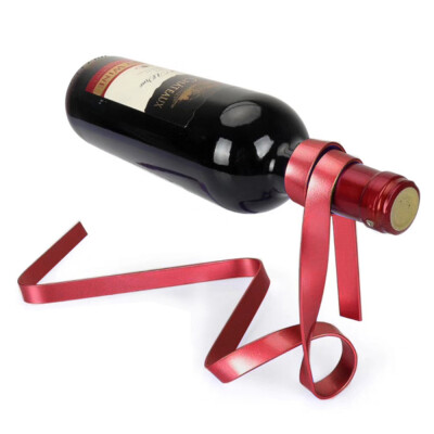 

Toponeto Magic Floating Colored Ribbon Wine Bottle Holder Rack Stand Bracket Art