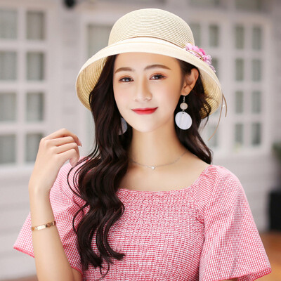 

Hat womens trip hand-woven hat sunhat Korean version of British fashion ins summer beach sun hat