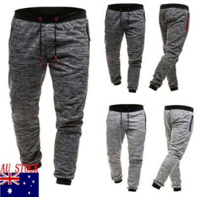 

AU Mens Elasticated Waist Cargo Combat Trousers Jogger Work Bottoms Sport Pants