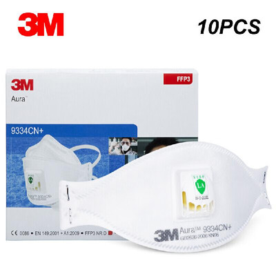 

10Pcs 3M 9334CN Particulate Respirator KN95 with Exhalation Valve Protection Mask Cycling Industry Use