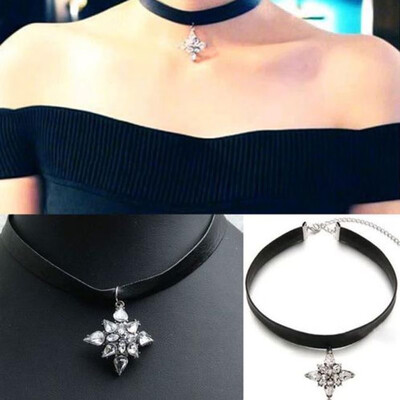 

Collar Necklace Style Black Gothic Choker 1 Modern Trend Pc Pendant Flower Choker Collar Jewelry Gothic Velvet