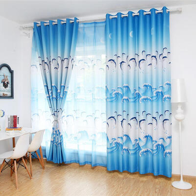 

Cute Cartoon Dolphins Printing Blackout Shade Curtains Window Blinds Drapes