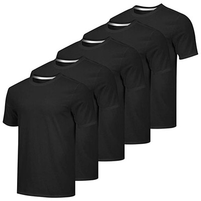 

Nomeni Men 5PC Short Sleeve Yoga Tops Quick-dry Sports Solid Tops Summer Sportswear