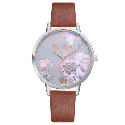 

FanTeeDa Relogio Feminino Fashion Flower Watch Women Casual Quartz Wristwatch Female Clock Montre Cuir Femme Ladies Watch 533