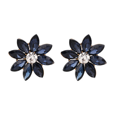 

2018 Luxury Retro Crystal Stud Earrings with opal Stone Women Fashion Trend Statement Jewelry For Women 13 Colors J50059
