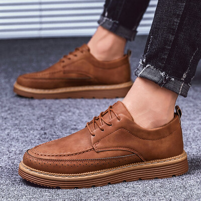 

Autumn Mens Shoes New Mens Leisure Shoes British Business Leather Shoes Hairstylist Pairs of Black Tide Shoes
