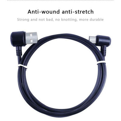 

1m 90 Degree Angle Elbow Data Cord USB To Type-C Micro Lightning Game Charging Cable-Type-C 1m